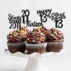 VCGUDOE 30PCS 13th Birthday Cupcake Toppers 13th Birthday Decorations for Boy 13th Birthday Decorations for Girl 2011 13th Birthday Decorations Cheers to 13th Birthday Party Decorations, Black view 4