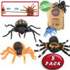 8 Pack 5 inch Realistic Rubber Spider Toy, Black Spiders Toys Set, Super Stretches Material TPR, Smelless Halloween Decoration Party Favors Gag Novelty Practical Jokes for Kids view 2