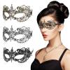 3 Pieces Masquerade Mask for Women, Fancy Dress Masks Lace Face Mask Venetian Masks Mardi Gras Masks, Lace Mask for Ball Party Venetian Masquerade Costume Halloween Masquerade Party(20cm/7.84inch) view 1