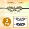 3 Pieces Masquerade Mask for Women, Fancy Dress Masks Lace Face Mask Venetian Masks Mardi Gras Masks, Lace Mask for Ball Party Venetian Masquerade Costume Halloween Masquerade Party(20cm/7.84inch) view 2