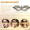 3 Pieces Masquerade Mask for Women, Fancy Dress Masks Lace Face Mask Venetian Masks Mardi Gras Masks, Lace Mask for Ball Party Venetian Masquerade Costume Halloween Masquerade Party(20cm/7.84inch) view 3