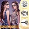 3 Pieces Masquerade Mask for Women, Fancy Dress Masks Lace Face Mask Venetian Masks Mardi Gras Masks, Lace Mask for Ball Party Venetian Masquerade Costume Halloween Masquerade Party(20cm/7.84inch) view 4