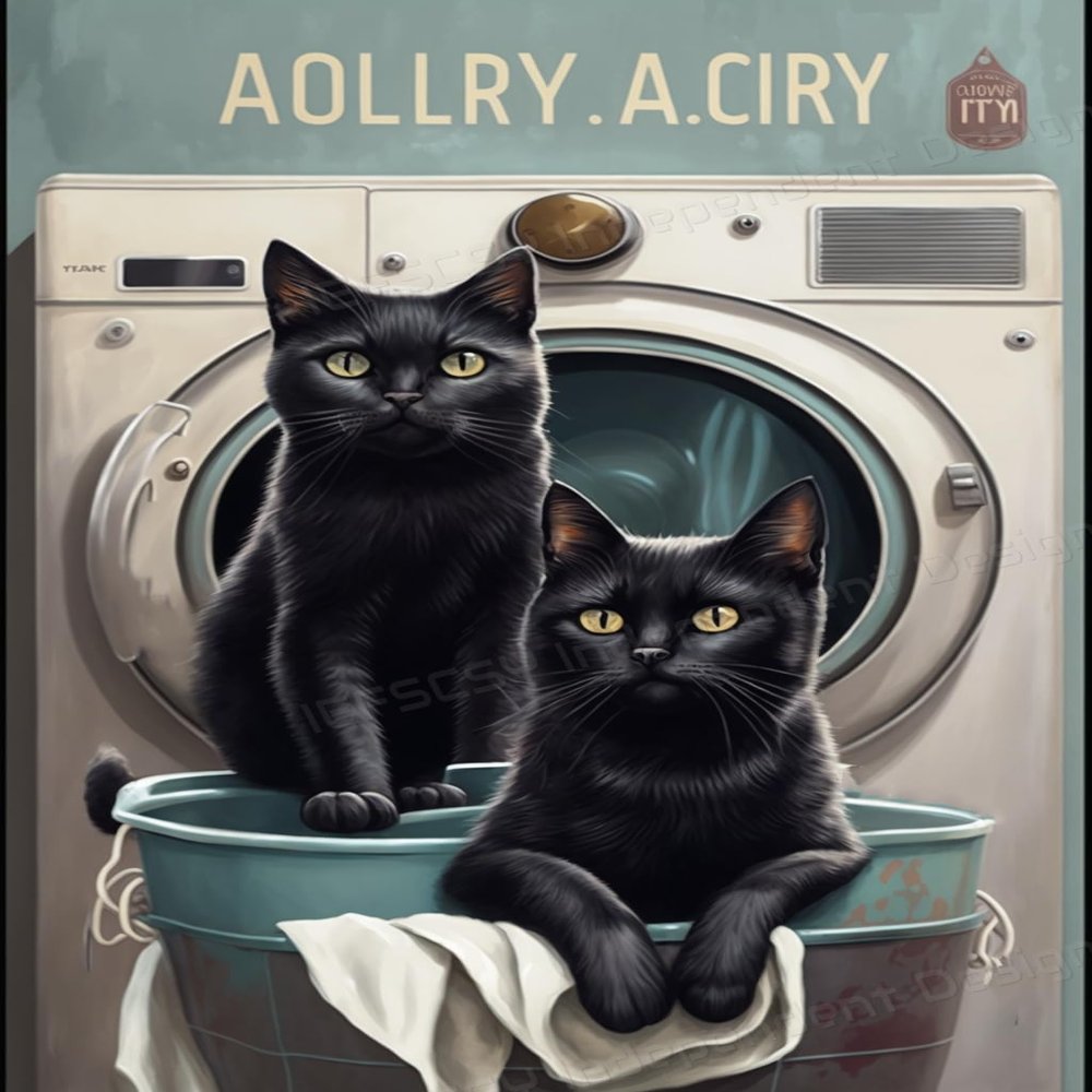 1000 Piece Puzzles Black Cat Laundry Home Decor & Pet Shop Decor - More Difficult Challenge Puzzles (Wooden Puzzles includes Beautiful Gift Box) for All Adult Beginners