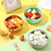 Nuogo 2 Pcs 304 Stainless Steel Baby Bowls with Removable Silicone Shell Toddler Bowls Kids Anti Scald Snack Container for Food Feeding, Dishwasher Safe (Pink,Green) view 2