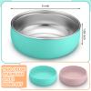 Nuogo 2 Pcs 304 Stainless Steel Baby Bowls with Removable Silicone Shell Toddler Bowls Kids Anti Scald Snack Container for Food Feeding, Dishwasher Safe (Pink,Green) view 3