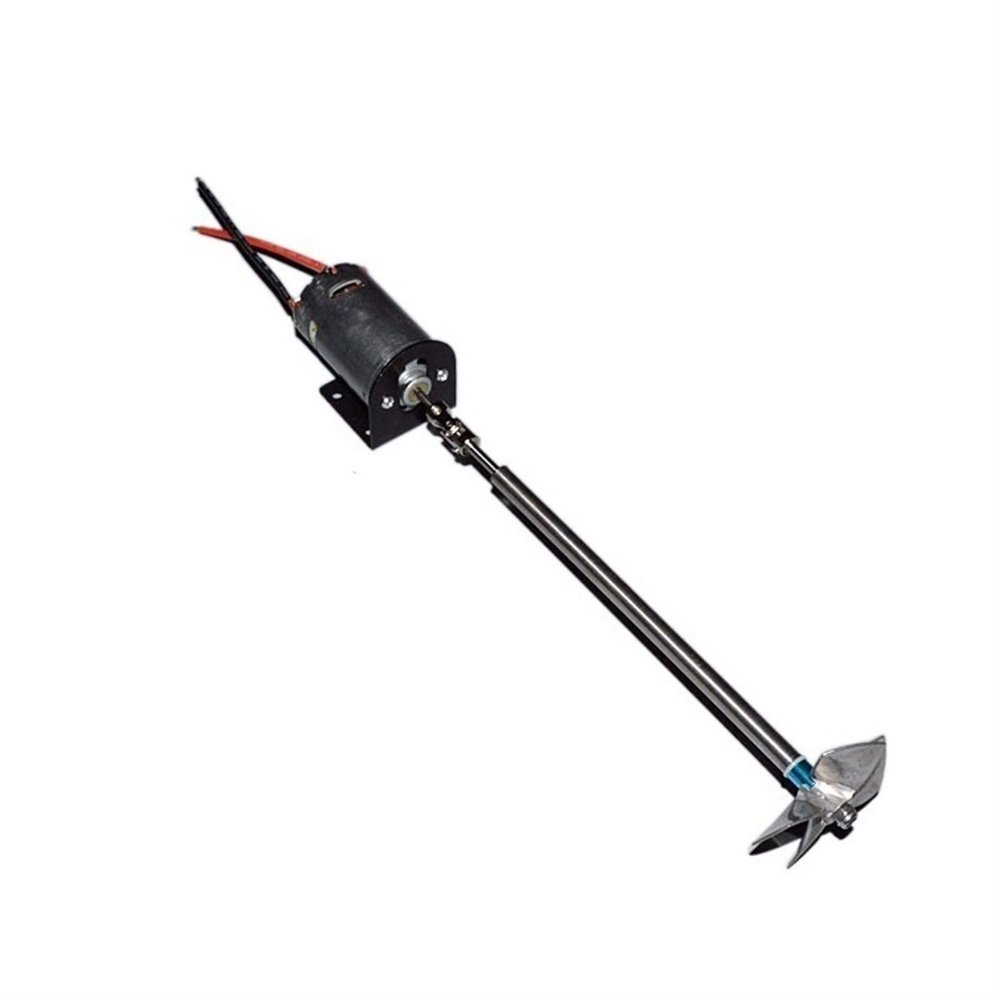 1Set RC Boat 550 Motor + Shaft + Metal Propeller Transmission Power Parts for Remote Control Ship/Speedboat/Feeding Boat(1xRight Set 200mm)