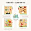 OOOK All-in-one Activity Center, 5 in 1 Baby Activity Table with Gear Game, Kids Sensory Table Play Cube with Montessori Calendar, Bead Maze, Shape Sorter, Ball Drop and More view 3