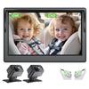 IPOZITO Car Camera for Baby Monitor for 2 Kids 5 inch Display HD 1080P Dual-Channel Baby Car Camera with IR Night Vision Adjustable Bracket Lengt Clear Wide View for Rear Facing Seat view 1