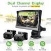 IPOZITO Car Camera for Baby Monitor for 2 Kids 5 inch Display HD 1080P Dual-Channel Baby Car Camera with IR Night Vision Adjustable Bracket Lengt Clear Wide View for Rear Facing Seat view 2