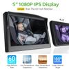 IPOZITO Car Camera for Baby Monitor for 2 Kids 5 inch Display HD 1080P Dual-Channel Baby Car Camera with IR Night Vision Adjustable Bracket Lengt Clear Wide View for Rear Facing Seat view 3