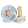 FRIGG Little Viking Natural Rubber Baby Pacifier 2-Pack | Made in Denmark | BPA-Free (Powder Blue/Cream,6-18 Months) view 1