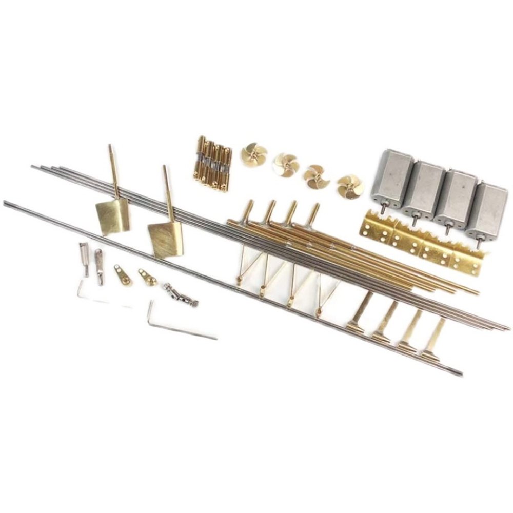 1:350 Scale Liao Ning/Shan Dong Aircraft Carrier Power Set Motor+ Propellers+ Shafts+ Rudder for 1/350 RC Simulation Boat Model