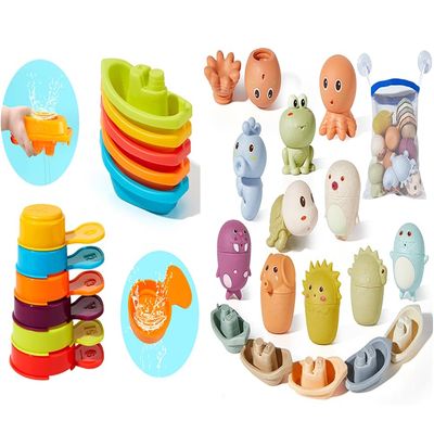 11 Pcs Water Table Toys and 15-Piece Bath Toy Set