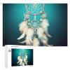 1000 PCS Jigsaw Puzzle for Adults Personalized Picture Puzzle White Dream Catcher Feather Customized Wooden Puzzle for Family, Birthday, Wedding, Game Nights Gifts, 20.4"x15" view 1