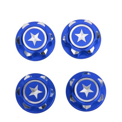 4PCS 17mm Hex Wheel Nut, Aluminium Alloy Hex Wheel Nut, Hex Wheel Mount Nuts Set for X MAXX Summit RC Car(Navy Blue)