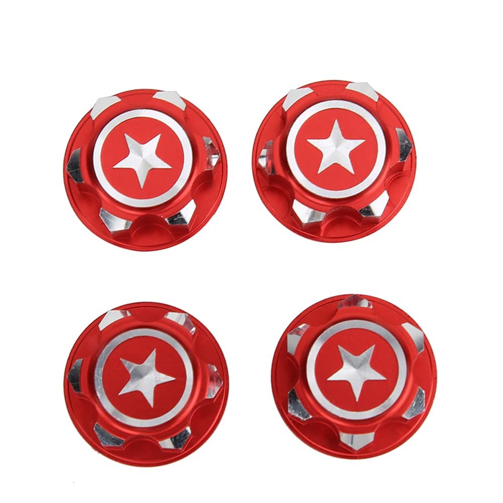 4PCS 17mm Hex Wheel Nut, Aluminium Alloy Hex Wheel Nut, Hex Wheel Mount Nuts Set for X MAXX Summit RC Car(Red)