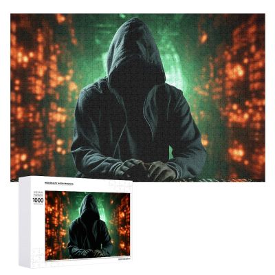 1000 PCS Jigsaw Puzzle for Adults Personalized Picture Puzzle Hacker Attack Customized Wooden Puzzle for Family, Birthday, Wedding, Game Nights Gifts, 20.4"x15"