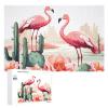 1000 PCS Jigsaw Puzzle for Adults Personalized Picture Puzzle Cactus Flamingo Rose Flowers Customized Wooden Puzzle for Family, Birthday, Wedding, Game Nights Gifts, 20.4"x15" view 1