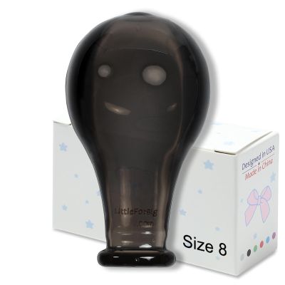 LittleForBig Adult Extra Large "Size 8" Candy Gloss Colorful Transparent Pacifier Nipples - Outsize Replacement Big Teat Black