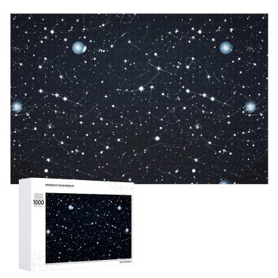 1000 PCS Jigsaw Puzzle for Adults Personalized Picture Puzzle Constellations and Stars Pattern Customized Wooden Puzzle for Family, Birthday, Wedding, Game Nights Gifts, 20.4"x15"
