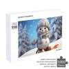 1000 PCS Jigsaw Puzzle for Adults Personalized Picture Puzzle Cute Snowboard Snowman Customized Wooden Puzzle for Family, Birthday, Wedding, Game Nights Gifts, 20.4"x15" view 4