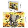 1000 PCS Jigsaw Puzzle for Adults Personalized Picture Puzzle Mother and Baby Elephant Sunflowers Customized Wooden Puzzle for Family, Birthday, Wedding, Game Nights Gifts, 20.4"x15" view 2
