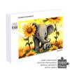 1000 PCS Jigsaw Puzzle for Adults Personalized Picture Puzzle Mother and Baby Elephant Sunflowers Customized Wooden Puzzle for Family, Birthday, Wedding, Game Nights Gifts, 20.4"x15" view 4