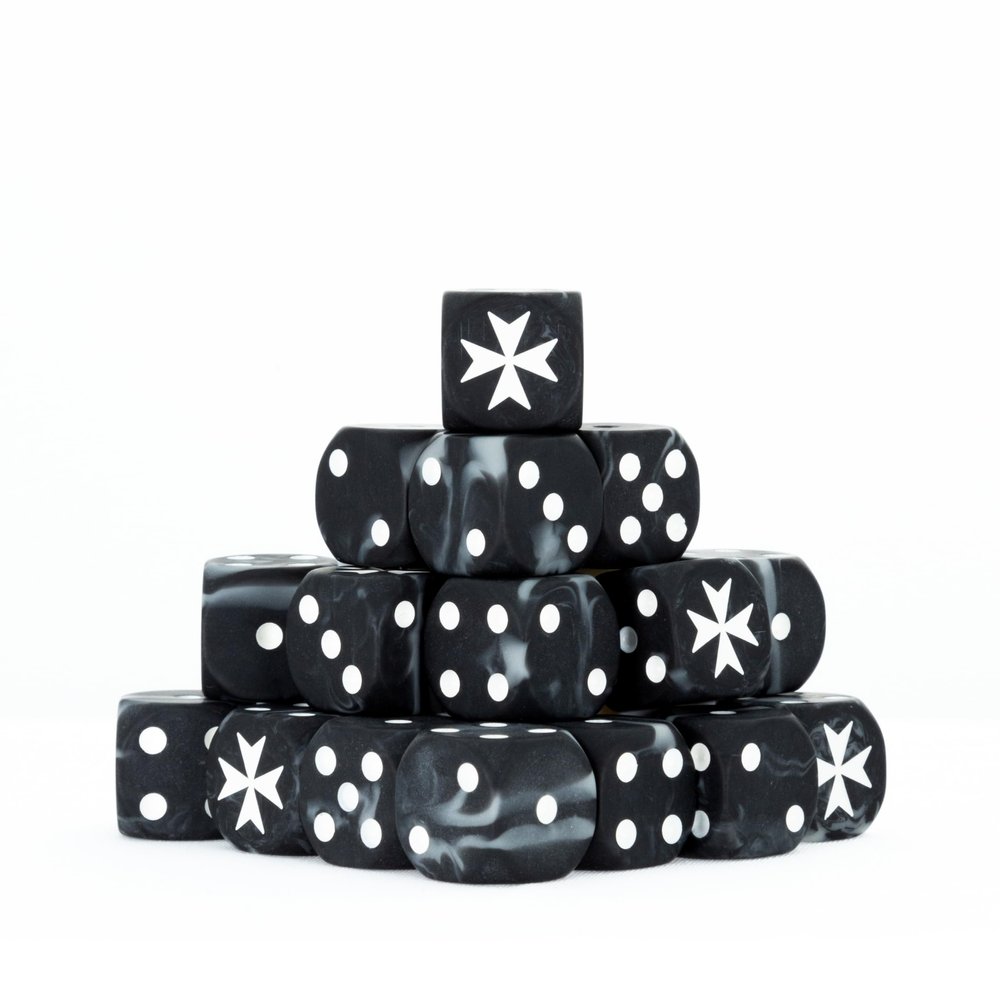 Baron of Dice Knights Templar Resin Dice - Set of 25 (Round)