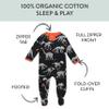 HonestBaby Sleep and Play Footed Pajamas One-Piece Sleeper Jumpsuit Zip-Front PJs Organic Cotton for Baby Boys, Unisex, Dino Ween,3-6 Months view 3