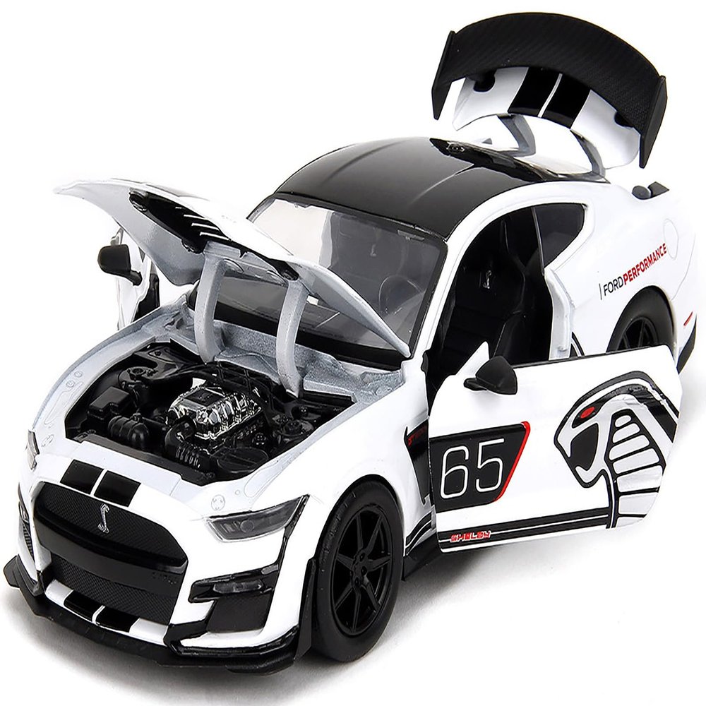 2020 GT500#65 White with Black Top and Stripes Performance Bigtime Muscle Series 1/24 Diecast Model Car Jada 35216