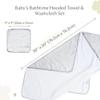 Bamboo Viscose Baby Hooded Towel & Washcloth Set for Babies and Toddlers, Soft & Absorbent, 70% Viscose from Bamboo, 30% Cotton Muslin - Imported (Light Grey) view 2