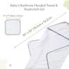 Bamboo Viscose Baby Hooded Towel & Washcloth Set for Babies and Toddlers, Soft & Absorbent, 70% Viscose from Bamboo, 30% Cotton Muslin - Imported (Blue Dash) view 2