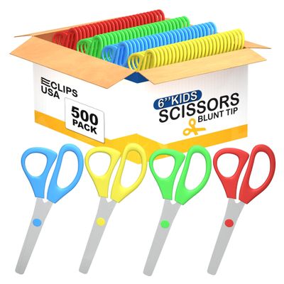 Kid Scissors Blunt Tip (500 Pack), Bulk Scissors For Kids Assorted Colors, School Supplies, Art Supplies