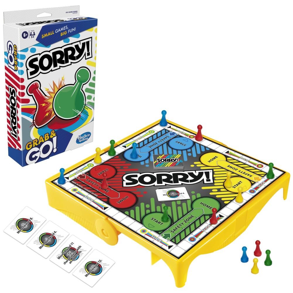 Hasbro Gaming Sorry! Grab and Go Travel-Sized Board Game