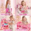 Golray 12in Girl Baby Doll Crib and High Chair Set - Sound&Pee Interactive Baby Doll with 20pcs Accessories Diaper Bag/Cradle/2 Clothes, Feeding Nursery Pretend Play Toddler Girl Toy Gift 3 4 5 6 Year view 4
