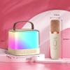 Karaoke Machine for Kids Portable Speaker with Wireless Microphone for Illusionary Flowing Light,Karaoke Toys Gifts for Girls & Boys Ages 4-12 +Year Old Birthday Party view 4
