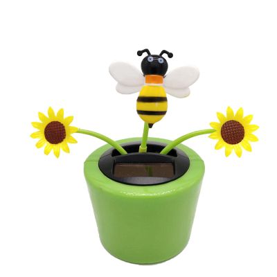 Solar Dancing Flowers, Solar Powered Dancing Sunflower Sun Heart Bee Ins-ect in Pots Toy, Swinging Solar Power FLI-p Flap Flower for Car Window Car Dashboard Window Home Desk Decor, Gift for Driver