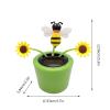 Solar Dancing Flowers, Solar Powered Dancing Sunflower Sun Heart Bee Ins-ect in Pots Toy, Swinging Solar Power FLI-p Flap Flower for Car Window Car Dashboard Window Home Desk Decor, Gift for Driver view 3