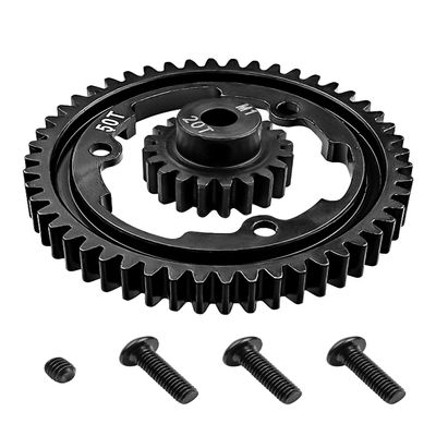50T M1.0 Hardened Steel Spur Gear with 20T Pinion Gear Fit for Traxxas 1/10 Maxx 1/5 X-Maxx 1/10 E-REVO 2.0 VXL 1/7 XO-1, Hot Racing Spur Gear RC Cars Spare Parts