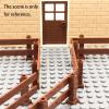 24pcs 1x8 Fences Building Block Toy Garden Farm Pieces Accessories Brown Fence Compatible with Major Brand view 3