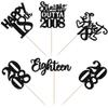 15 PCS 18th Birthday Centerpiece Sticks Eighteen Happy 18th Straight Outta 2007 Table Flower Centerpieces Sticks Cheers to 18 Floral Decorations for 18th Birthday Party Supplies Black view 3