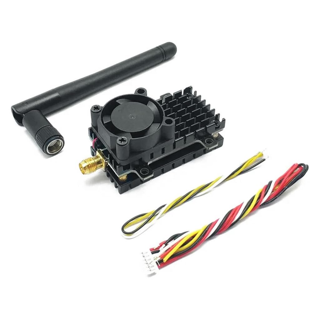 Lizusidtsy Over 20Km Range 5.8Ghz 2W FPV Wireless Transmitter 2000MW 48CH Video AV Audio Sender for RC FPV Racing Drone, Black, 500425220