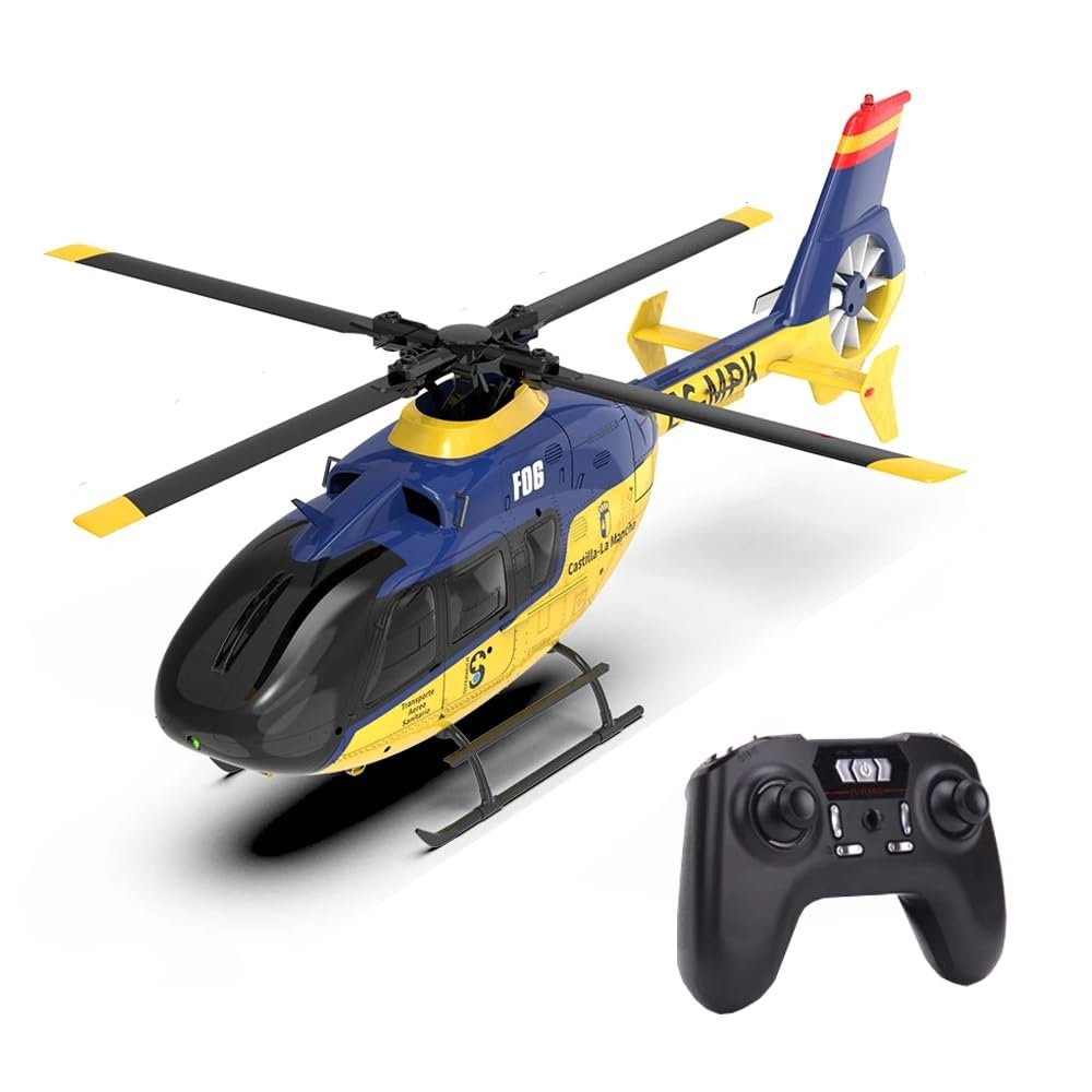 Park10 Toys F06 EC135 RC Helicopter for Adults 6CH RC Airplane with 6-Axis Gyroscope Brushless Aerobatic Outdoor Remote Control Plane with 2.4GHz Transmitter(Blue)