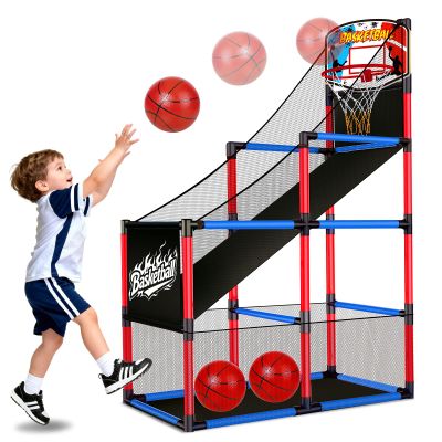 Arcade Basketball Hoop Game Set with 3 Balls for Kids Age 3 to 12 Indoor Outdoor Sports Play - Easy Set Up - Air Pump Included - Carnival Birthday Party Games Yard Toys for 3 4 5 Year Old Boys Gifts