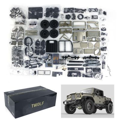 wheelfun 1:10 TW-715 RC Off-Road Vehicles Full Metal CNC Remote Control Two-Speed Transmission Crawler Car Light System for Adult Hobby