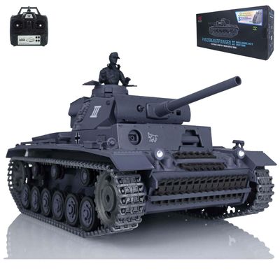 wheelfun Henglong 1/16 7.0 Scale FPV Upgraded Panzer Iii L RTR RC Tank 3848 360 Turret for Adult Hobby BB Shooting Airsoft Tank That Shoot