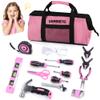 URASISTO 22-Piece Kids Tool Set with Storage Bag, Pink Junior Real Hand Tool Kit for Boys & Girls, Age 8+ view 1