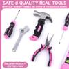 URASISTO 22-Piece Kids Tool Set with Storage Bag, Pink Junior Real Hand Tool Kit for Boys & Girls, Age 8+ view 2