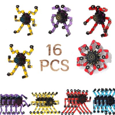 24Pcs Fingertip Gyro Toy Fidget Mechanical DIY Transformable Fidget Spinners Fidget Toys Robot Creative Chain Gyro Toy for Goodie Bag Stuffers Party Favors Gift Prizes Novely Anxiety Toys