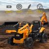 24V JCB Ride On Excavator, Electric Excavator for Kids 3-8 Years, Construction Vehicle Toy with Remote Control, Front Loader, Removable Seat, Yellow view 2